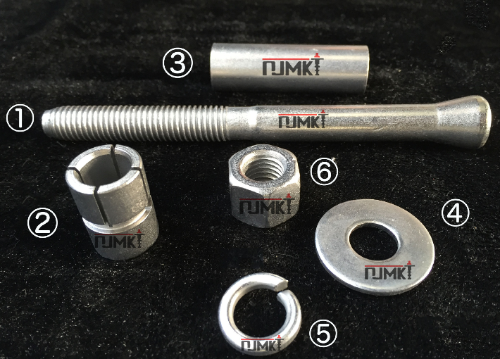 曼卡特后擴底錨栓零件示意圖！